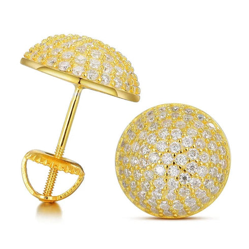 VVS Moissanite Button Round Stud Earrings