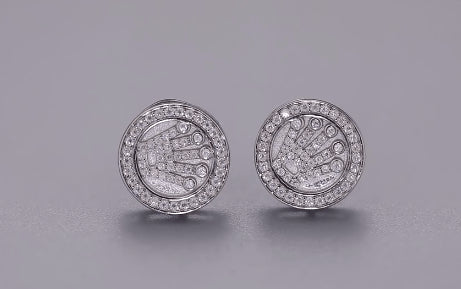 VVS Moissanite Crown S925 Silver Stud Earrings