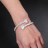VVS Moissanite Heart Baguette S925 Sterling Silver Bangle