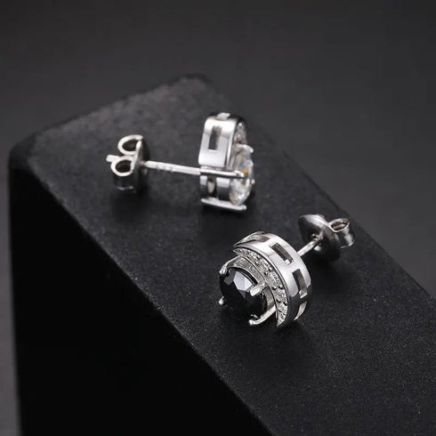 VVS Moissanite Moon S925 Silver Stud Earrings