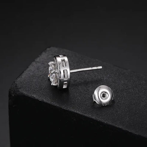 VVS Moissanite Moon S925 Silver Stud Earrings