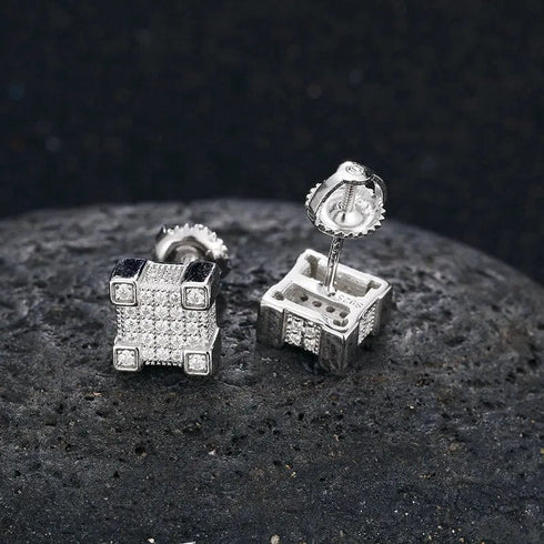 VVS Moissanite Square Diamond Stud Earring