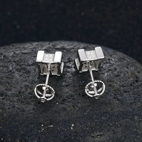 VVS Moissanite Square Diamond Stud Earring