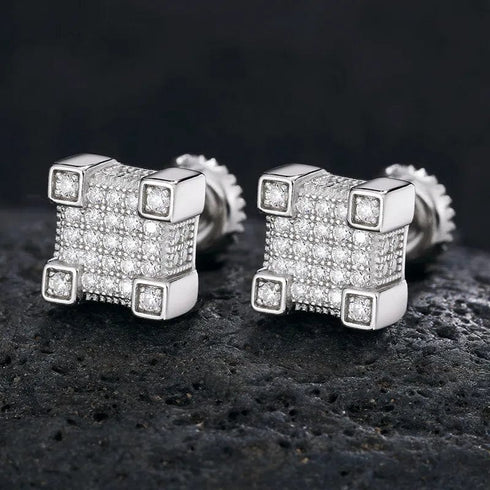 VVS Moissanite Square Diamond Stud Earring
