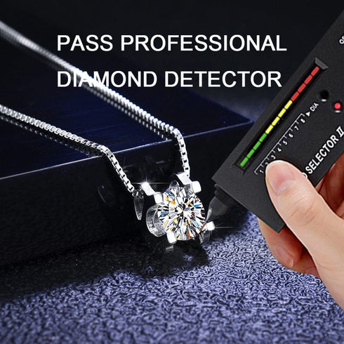 VVS1 Classic Moissanite Pendant 925 Silver Necklace