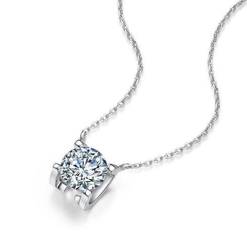 VVS1 Classic Moissanite Pendant 925 Silver Necklace
