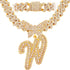 Bling Butterfly Letter Cuban Link Chain