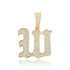 VVS Jewelry Old English Initial Pendant Necklace