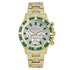 VVS Jewelry Two-Tone Green Iced Out Watch