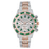 VVS Jewelry Two-Tone Green Iced Out Watch
