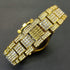 VVS Jewelry Two-Tone Green Iced Out Watch