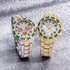 VVS Jewelry Two-Tone Green Iced Out Watch