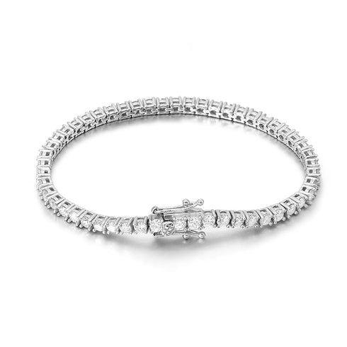 VVS Jewelry 925 Sterling Silver VVS1 Moissanite Diamond 4mm Tennis Bracelet