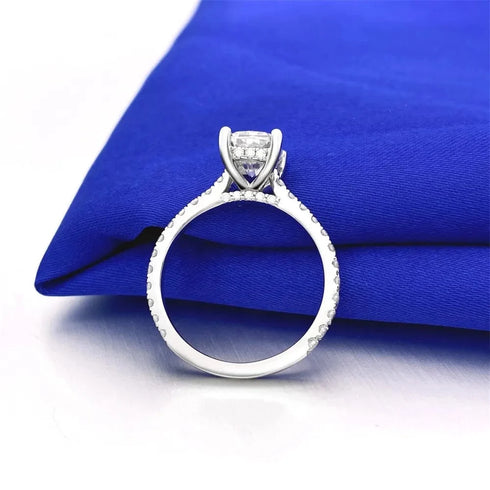 White Gold Square Radiant Cut 5CT Moissanite Engagement Ring