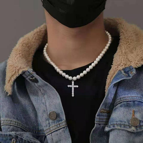 VVS Jewelry Cross Pearl Chain