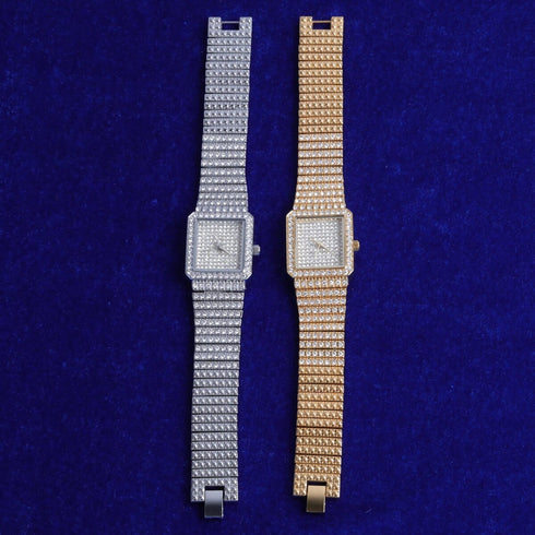 Women's Fully Iced Square Bling Watch