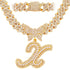 Bling Butterfly Letter Cuban Link Chain