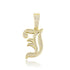 VVS Jewelry Old English Initial Pendant Necklace