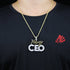 Young CEO Two Tone Iced Pendant Necklace