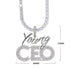 Young CEO Two Tone Iced Pendant Necklace
