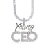 Young CEO Two Tone Iced Pendant Necklace