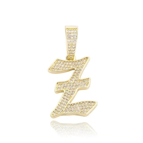 VVS Jewelry Old English Initial Pendant Necklace