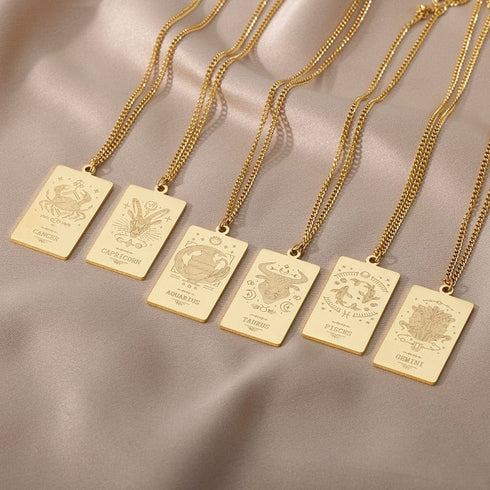 Zodiac Sign Pendant Chain