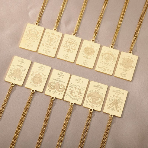 Zodiac Sign Pendant Chain