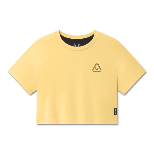 W082. SUPIMA® Ice-Skin™ Reversible Crop Tee - Amber/Black
