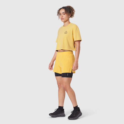 W082. SUPIMA® Ice-Skin™ Reversible Crop Tee - Amber/Black