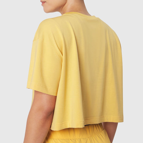 W082. SUPIMA® Ice-Skin™ Reversible Crop Tee - Amber/Black