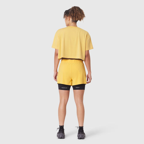 W082. SUPIMA® Ice-Skin™ Reversible Crop Tee - Amber/Black