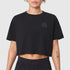W082. SUPIMA® Ice-Skin™ Reversible Crop Tee - Black/Black