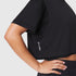 W082. SUPIMA® Ice-Skin™ Reversible Crop Tee - Black/Black