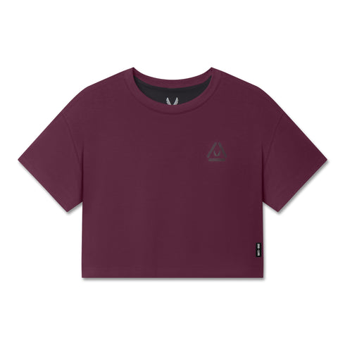 W082. SUPIMA® Ice-Skin™ Reversible Crop Tee - Merlot/Black