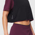 W082. SUPIMA® Ice-Skin™ Reversible Crop Tee - Merlot/Black