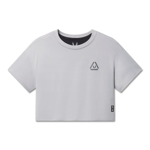 W082. SUPIMA® Ice-Skin™ Reversible Crop Tee - Slate Grey/Black