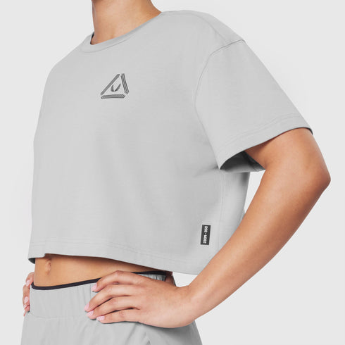 W082. SUPIMA® Ice-Skin™ Reversible Crop Tee - Slate Grey/Black