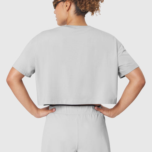 W082. SUPIMA® Ice-Skin™ Reversible Crop Tee - Slate Grey/Black