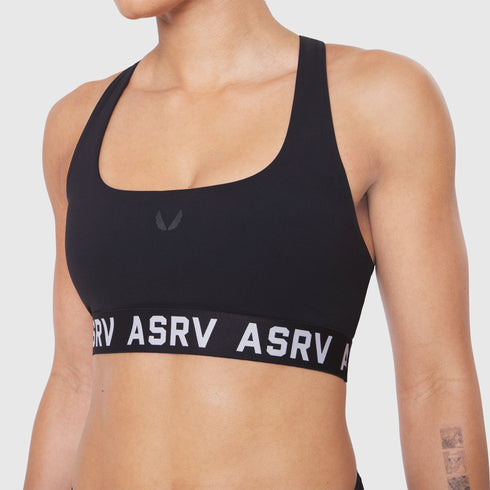 W083. LYCRA® ADAPTIV Racerback Sports Bra - Black