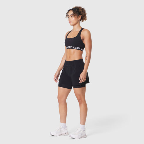 W083. LYCRA® ADAPTIV Racerback Sports Bra - Black