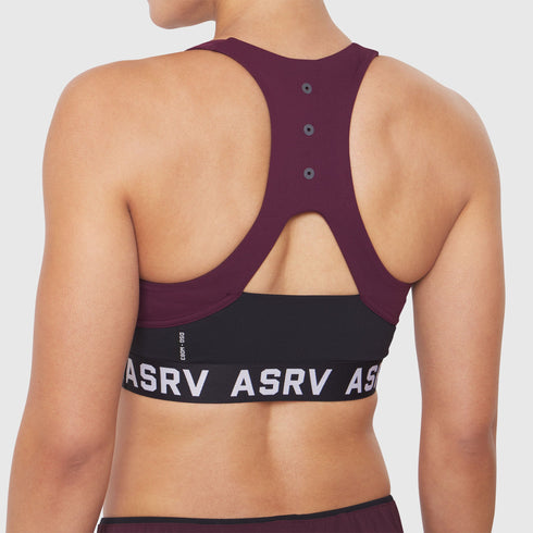 W083. LYCRA® ADAPTIV Racerback Sports Bra - Merlot