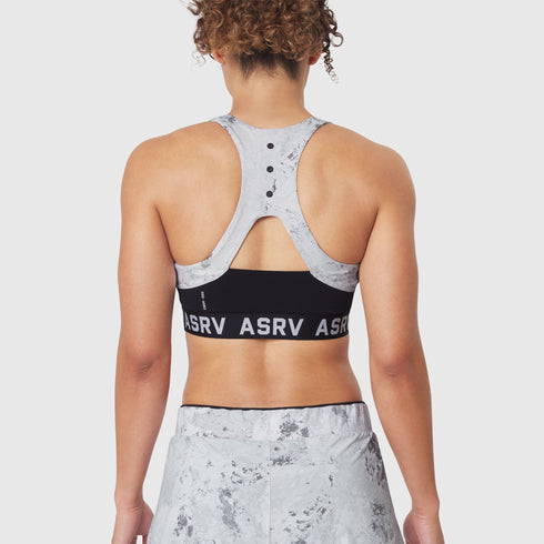 W083. LYCRA® ADAPTIV Racerback Sports Bra - Sedona Snow Camo