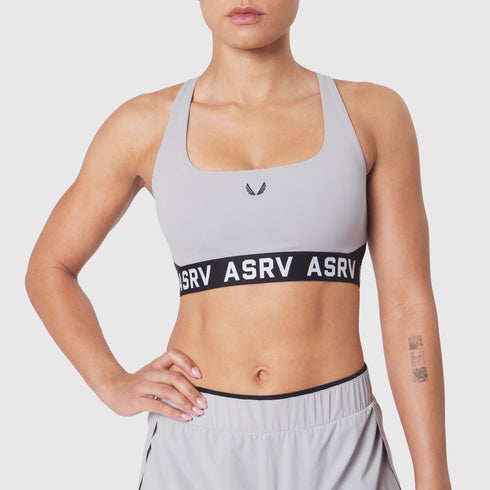 W083. LYCRA® ADAPTIV Racerback Sports Bra - Slate Grey