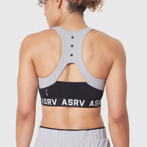 W083. LYCRA® ADAPTIV Racerback Sports Bra - Slate Grey
