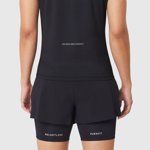 W086. AEROSILVER® UPF50+ Run Tee - Black