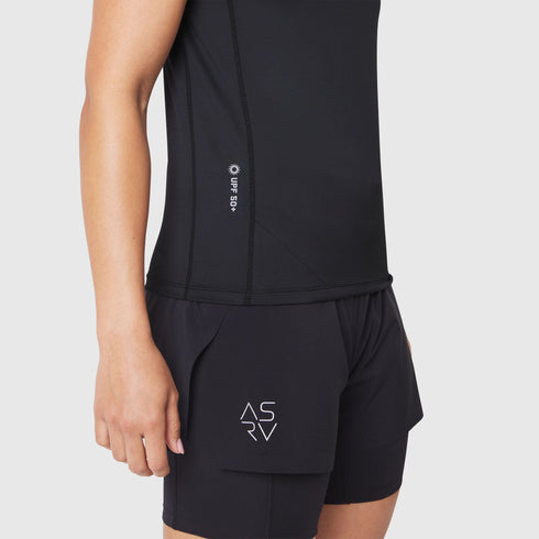 W086. AEROSILVER® UPF50+ Run Tee - Black