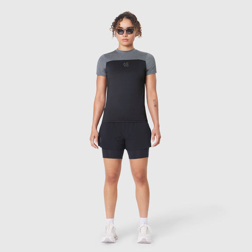 W086. AEROSILVER® UPF50+ Run Tee - Black