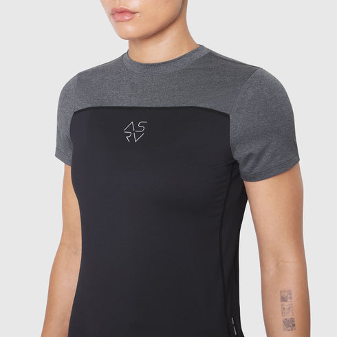 W086. AEROSILVER® UPF50+ Run Tee - Black