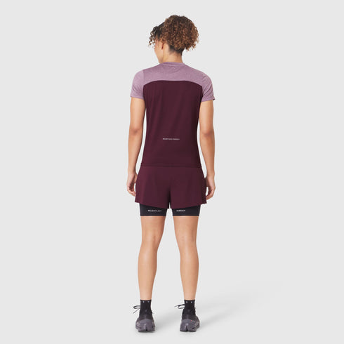 W086. AEROSILVER® UPF50+ Run Tee - Merlot